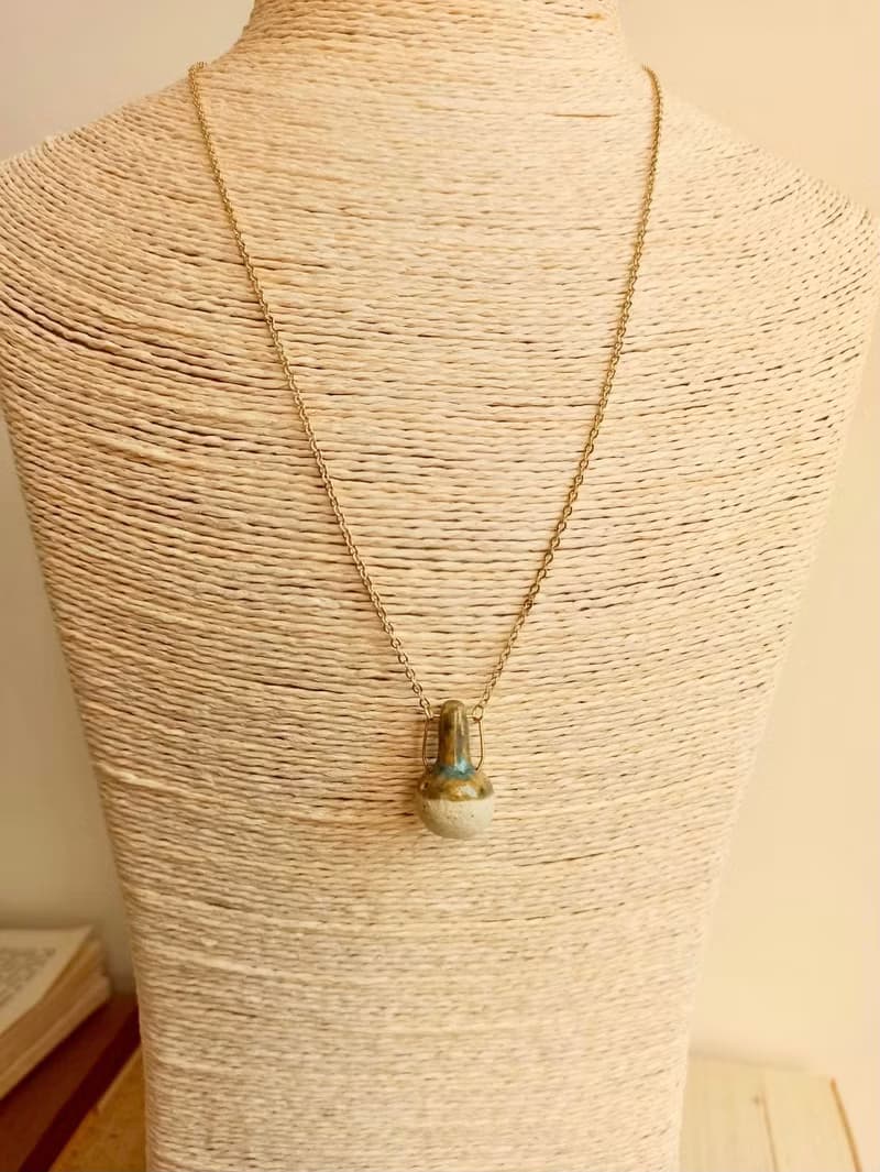 寶瓶香水瓶精油擴香瓶陶項鍊