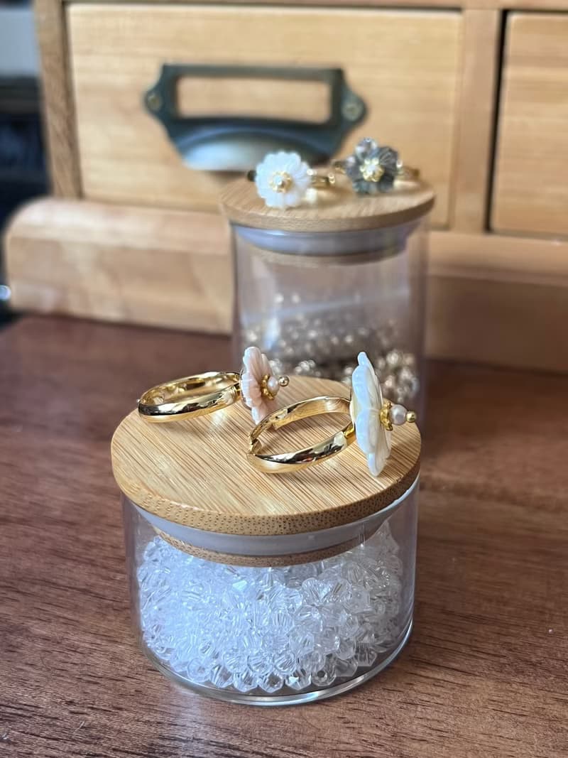母親節 精選 貝殼小花 戒指 禮物 手作戒指
