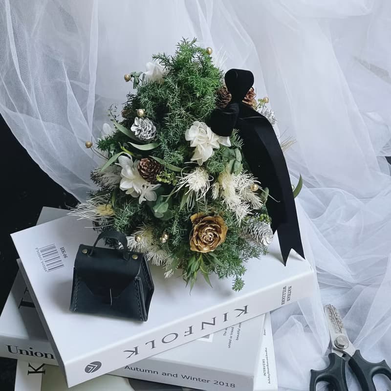 【體驗】【聖誕樹課程】高級感絕美聖誕樹|雪落下的聲音燙金款|高級訂製