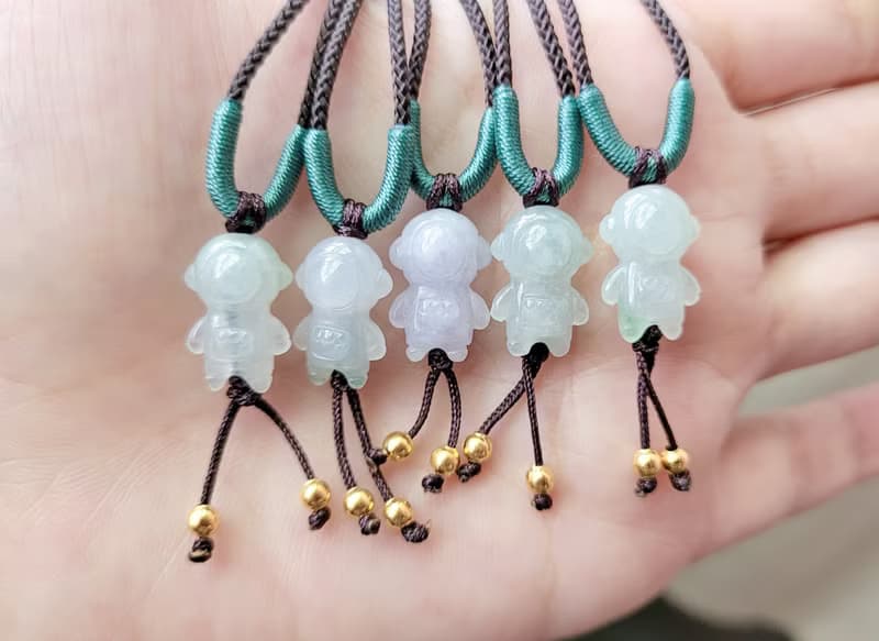 【親翠】天然翡翠 冰紫冰綠科幻太空人調整式繩鏈 | 小男孩最愛