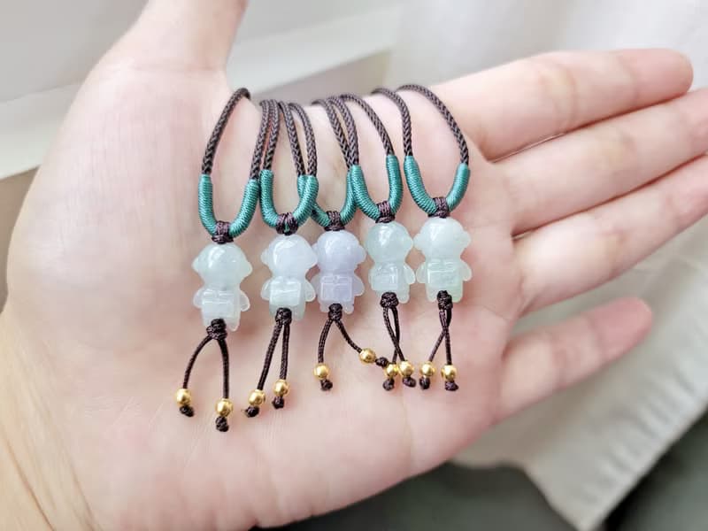 【親翠】天然翡翠 冰紫冰綠科幻太空人調整式繩鏈 | 小男孩最愛