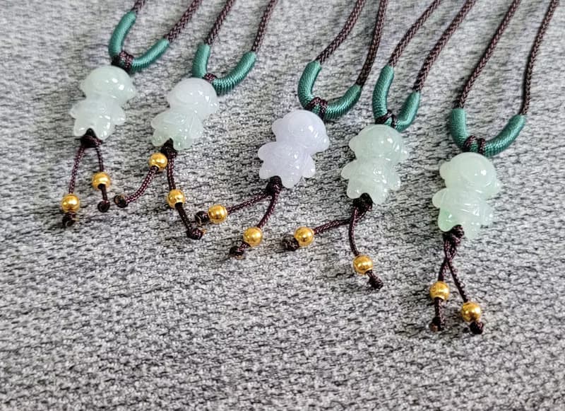 【親翠】天然翡翠 冰紫冰綠科幻太空人調整式繩鏈 | 小男孩最愛