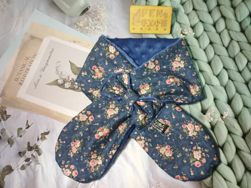 美國薄棉小玫瑰花布蝴蝶結手作圍脖-大人圍脖-圍巾-脖圍-暖和圍脖