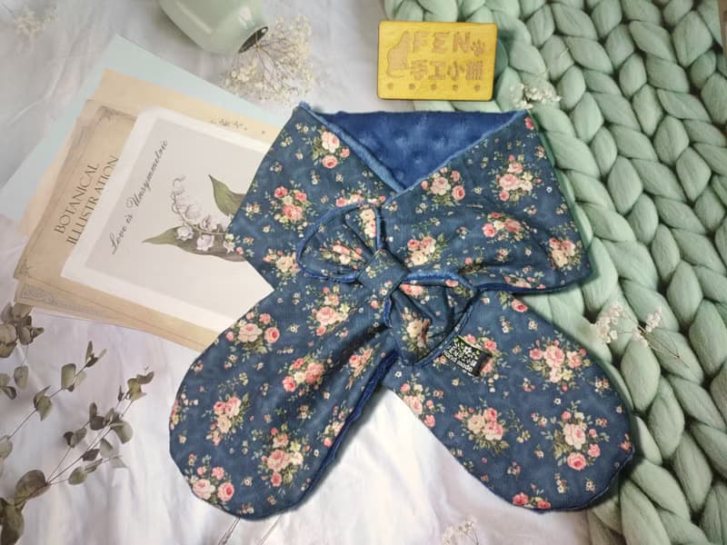 美國薄棉小玫瑰花布蝴蝶結手作圍脖-大人圍脖-圍巾-脖圍-暖和圍脖