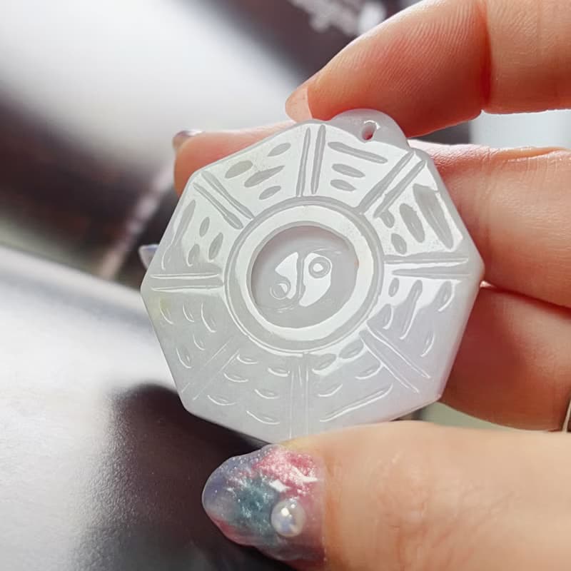 【擋煞‧避邪】飄花翡翠八卦吊墜 | 天然緬甸A貨翡翠 | 送禮
