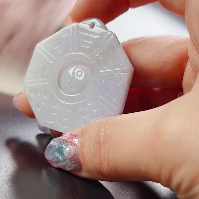 【擋煞‧避邪】飄花翡翠八卦吊墜 | 天然緬甸A貨翡翠 | 送禮