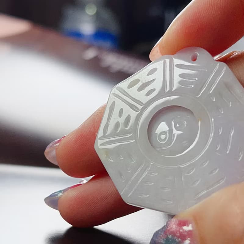 【擋煞‧避邪】飄花翡翠八卦吊墜 | 天然緬甸A貨翡翠 | 送禮