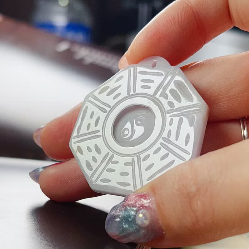 【擋煞‧避邪】飄花翡翠八卦吊墜 | 天然緬甸A貨翡翠 | 送禮