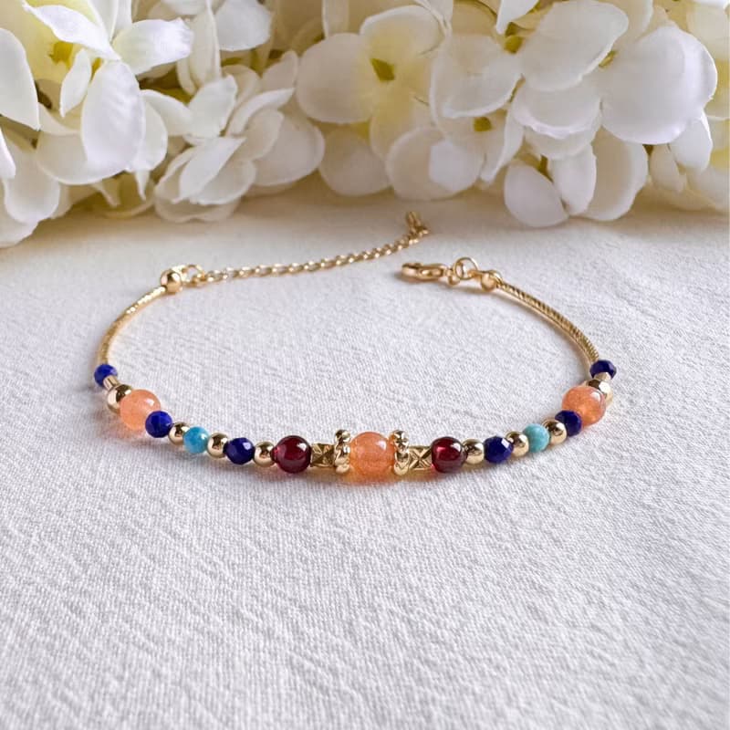 橙月亮石 青金石 石榴石 磷灰石 | 平衡身心靈 | 手鍊手環