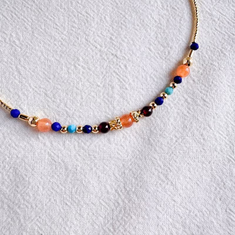 橙月亮石 青金石 石榴石 磷灰石 | 平衡身心靈 | 手鍊手環