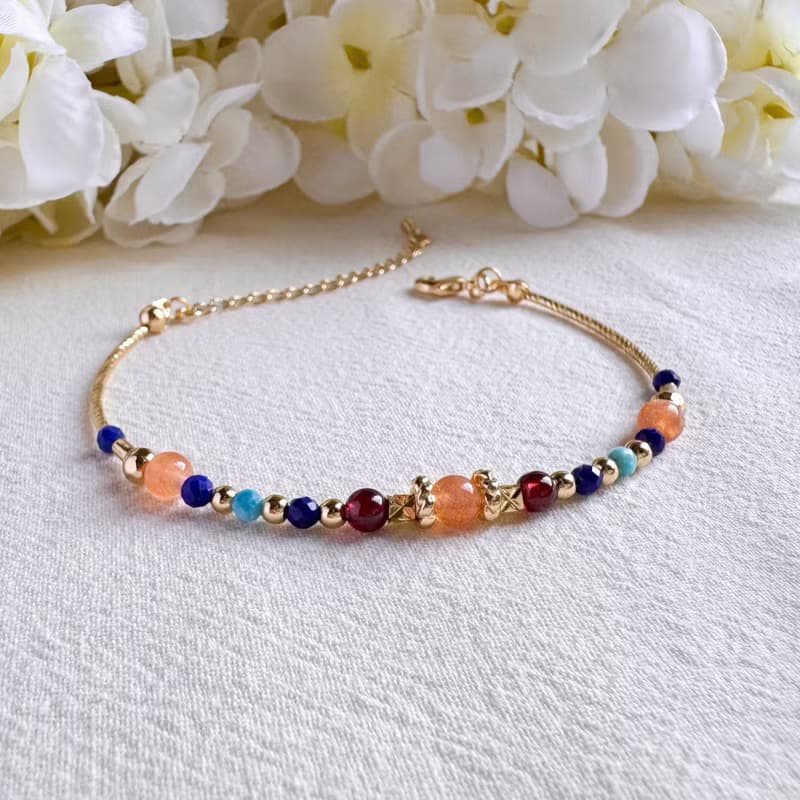 橙月亮石 青金石 石榴石 磷灰石 | 平衡身心靈 | 手鍊手環