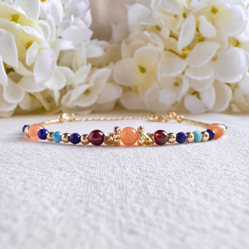 橙月亮石 青金石 石榴石 磷灰石 | 平衡身心靈 | 手鍊手環