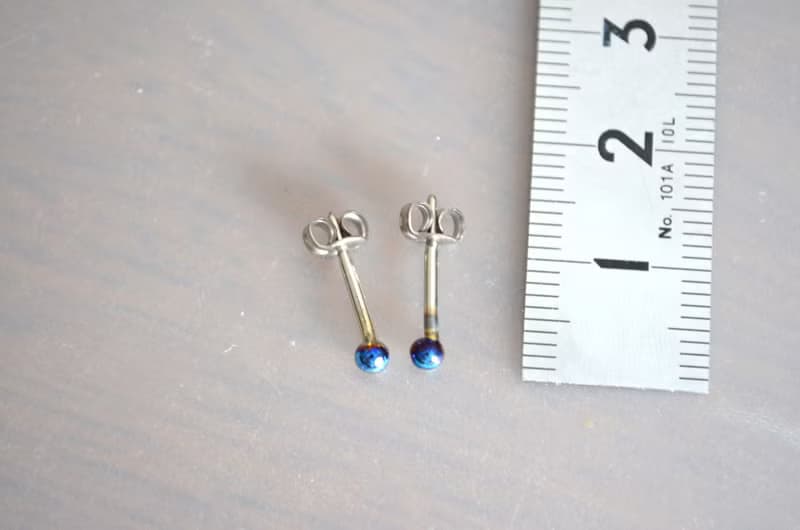 Titanium　pierced earrings・チタンピアス2粒・=P・B=１６G
