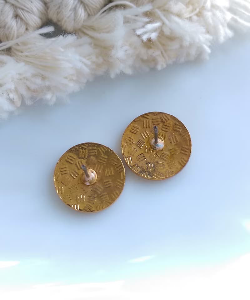 Vintage Jewelry 西洋古董飾品 景泰藍 綠玫瑰 小巧 針式耳環