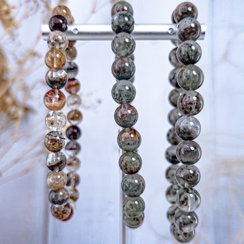 【幽靈系列水晶】半盆/翠綠/四季彩 幽靈水晶手鍊手串手珠 可挑款