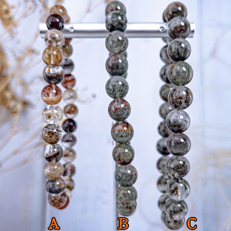 【幽靈系列水晶】半盆/翠綠/四季彩 幽靈水晶手鍊手串手珠 可挑款