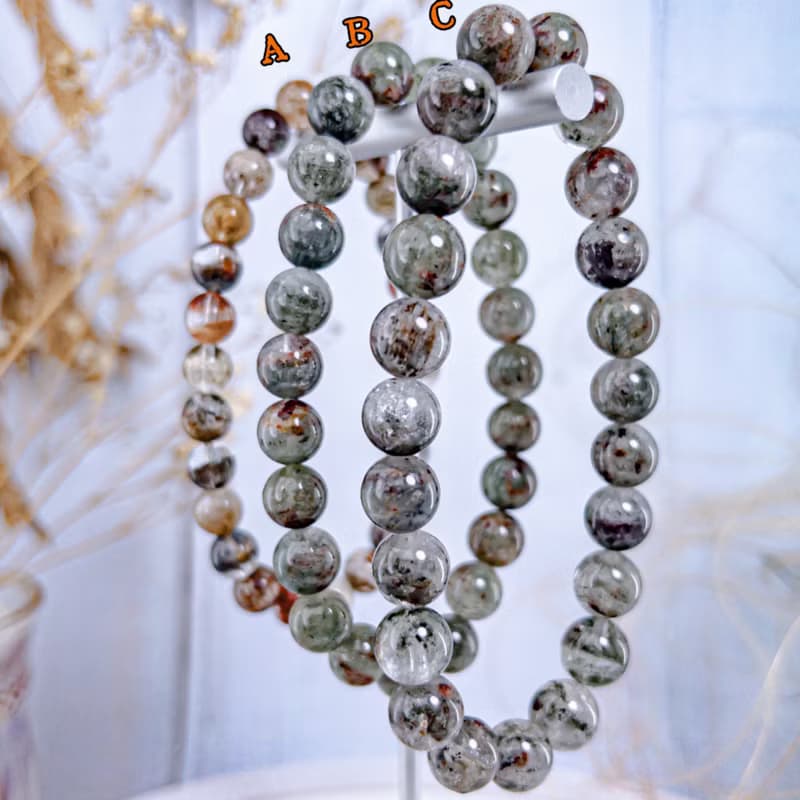 【幽靈系列水晶】半盆/翠綠/四季彩 幽靈水晶手鍊手串手珠 可挑款