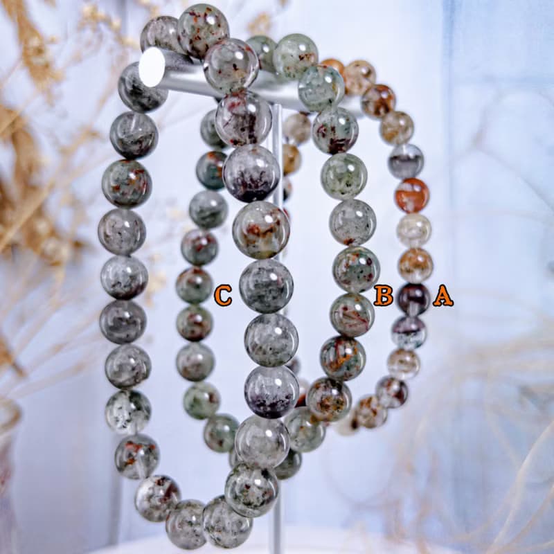 【幽靈系列水晶】半盆/翠綠/四季彩 幽靈水晶手鍊手串手珠 可挑款