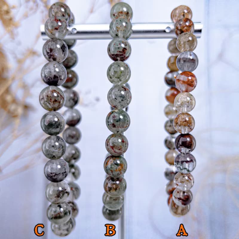 【幽靈系列水晶】半盆/翠綠/四季彩 幽靈水晶手鍊手串手珠 可挑款