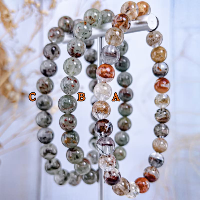 【幽靈系列水晶】半盆/翠綠/四季彩 幽靈水晶手鍊手串手珠 可挑款