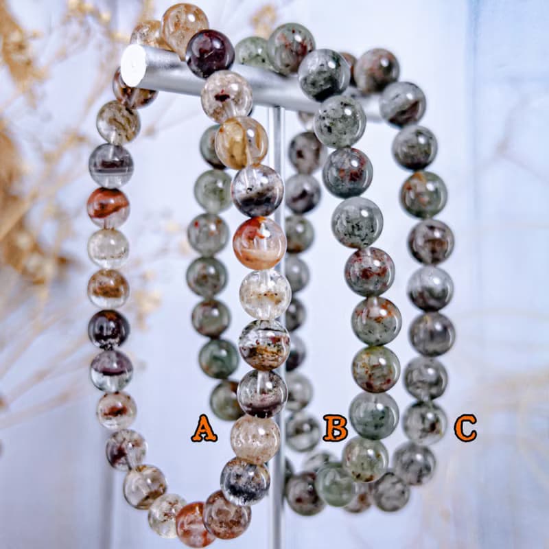 【幽靈系列水晶】半盆/翠綠/四季彩 幽靈水晶手鍊手串手珠 可挑款