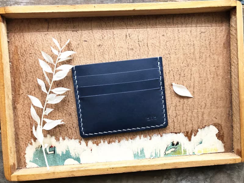 拼色織皮咭套 皮革材料包 免費刻名 名片夾 植鞣 卡片套 DIY 手工