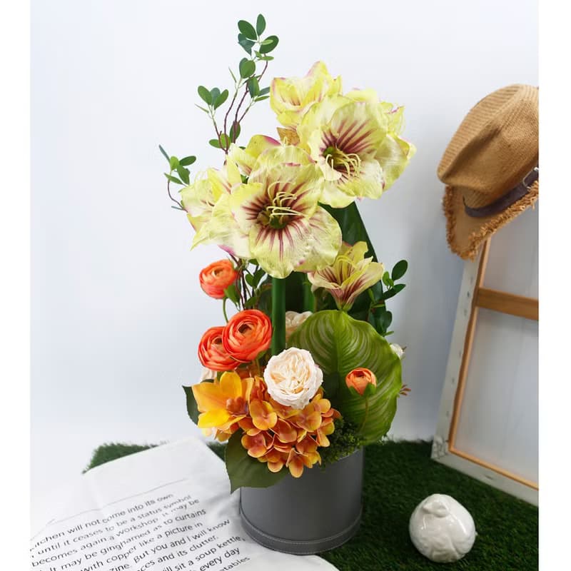 特級粉君子蘭橘陸蓮花藝/擬真花/開幕/喬遷/祝賀/花禮/仿真花