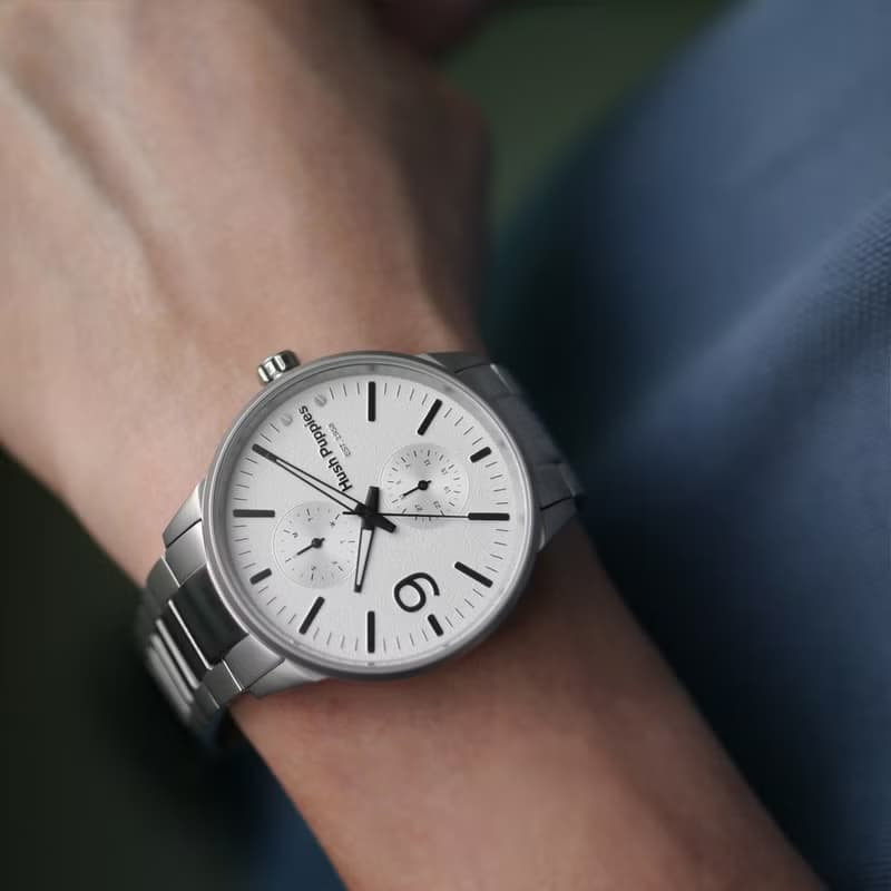 Hush Puppies 復刻雙眼多功能腕錶(HP7146)-白