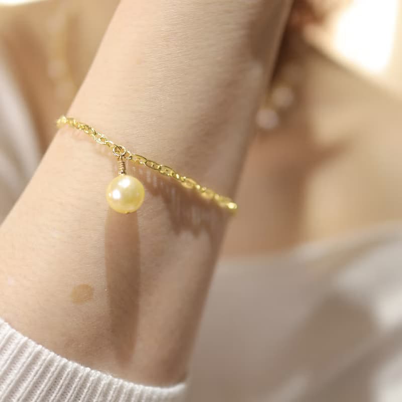 【綠參差】南洋金珠海水珍珠手鍊 | 春景之珠