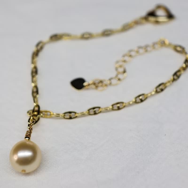 【綠參差】南洋金珠海水珍珠手鍊 | 春景之珠