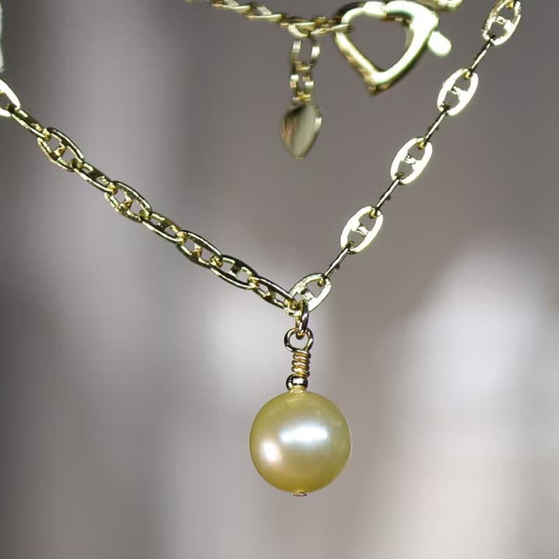 【綠參差】南洋金珠海水珍珠手鍊 | 春景之珠