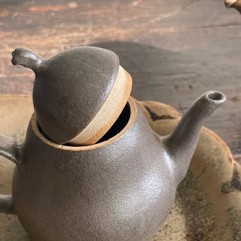 黑梨茶具組_陶壺瓷杯