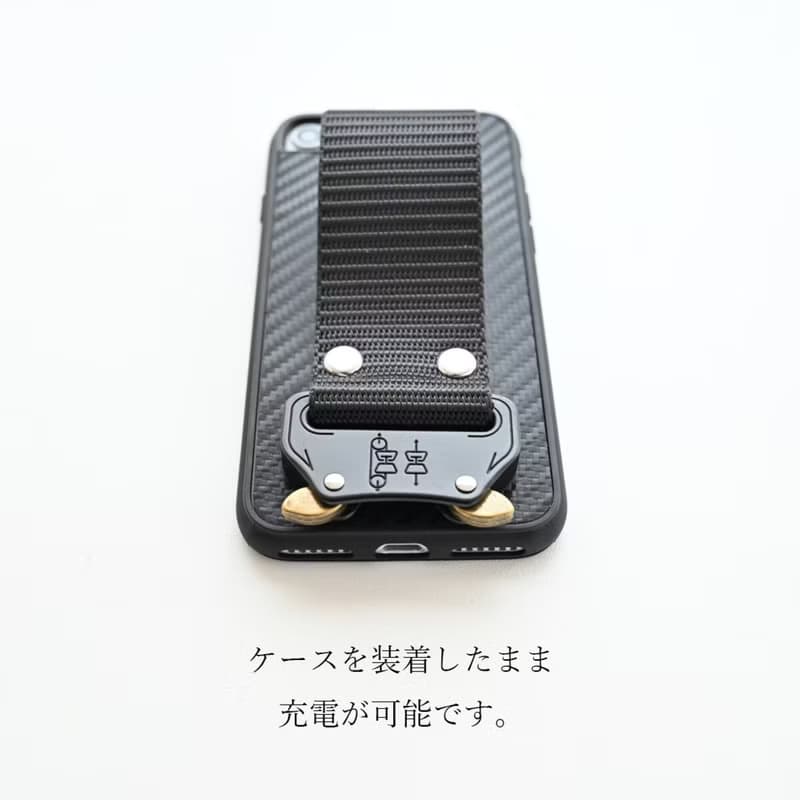 iPhone限定 クイックリリース 【 カーボンレザー 】 ストラップ スマホショルダー スマホストラップ プレゼント ギフト 父の日 CO13M