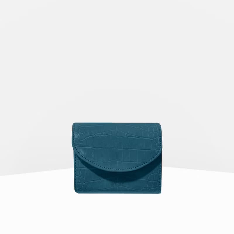 WOVE - Trifold Wallet (Croco Texture) in Teal
