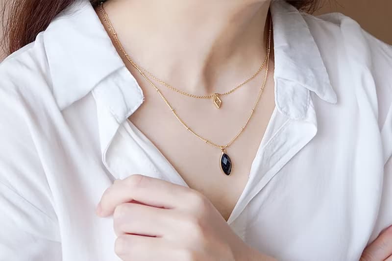 事業 x 藍金沙 鋯石 手作飾品 18K金【莉莉安】雙層項鍊