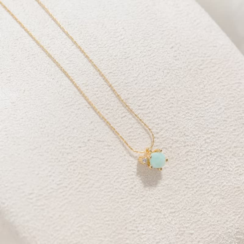 【水瓶座生日石】天河石 Amazonite 天然石項鍊 韓國製造