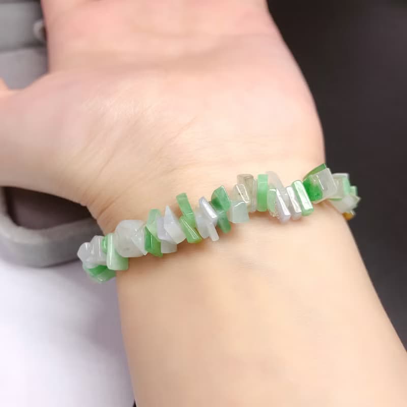 冰種多彩翡翠隨形手鍊 | 天然緬甸A貨翡翠 | 送禮