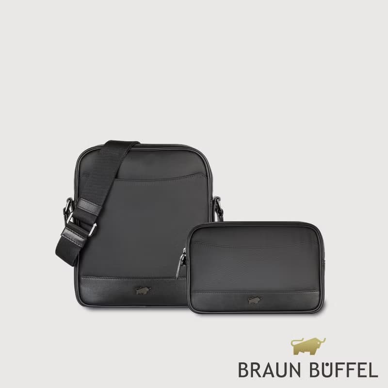 【免費贈送送禮提袋】湯姆 小型橫式斜背包-黑色/BF542-61-BK