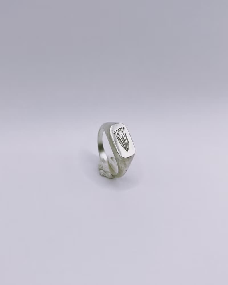 KUÂN KUÂN 綠植系列 鬱金香 封蠟戒 純銀
