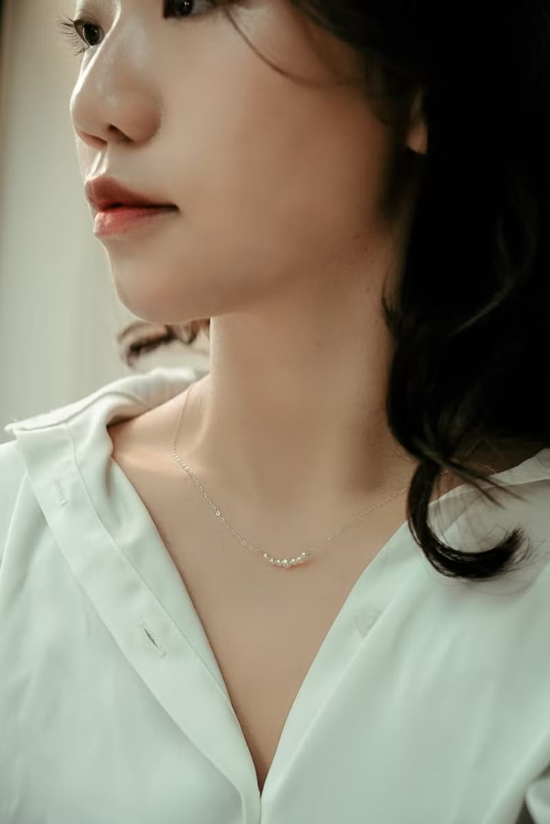 SELENE 微笑珍珠項鍊 Swarovski 施華洛世奇 SV925/14KGF