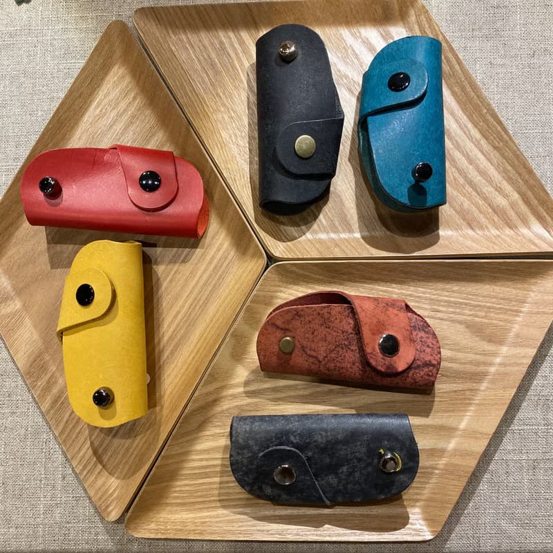 義大利霧蠟迷彩經典牛皮汽車鑰匙包 遙控器  紳士卡其 父親節