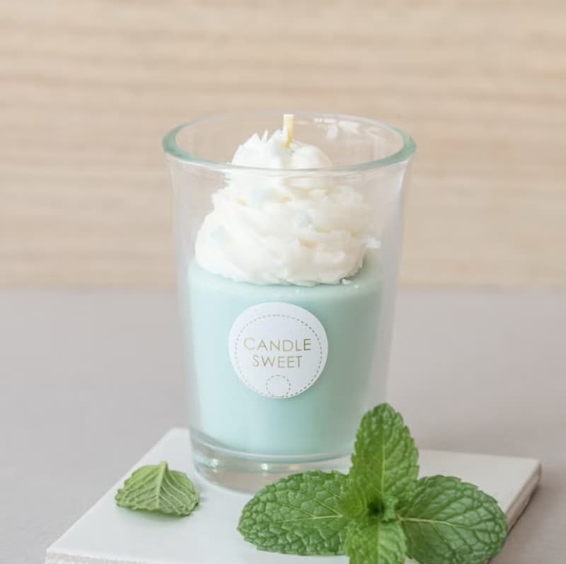 甜點蠟燭-薄荷奶昔 120ml Mint Milkshake -天然精油大豆蠟燭