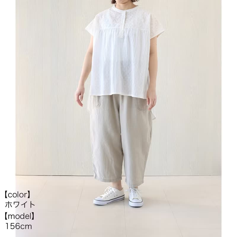 【預訂】印度製 小清新花朵刺繡襯衫