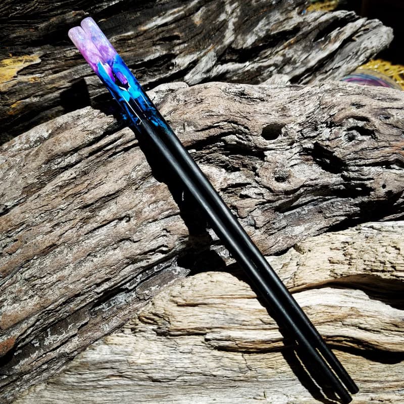 綠島手作/海洋手工染色樹脂筷/藍海木筷環保餐具/新婚禮物/新居禮
