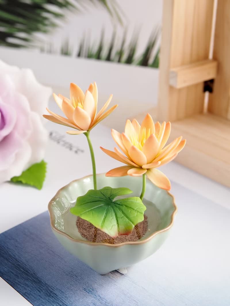冷瓷土/黏土花藝-睡蓮小盆栽/送禮