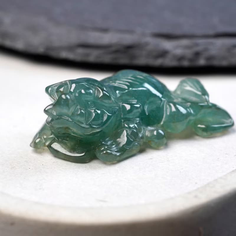 【招財神獸】冰綠翡翠貔貅 | 天然緬甸玉翡翠A貨 | 送禮