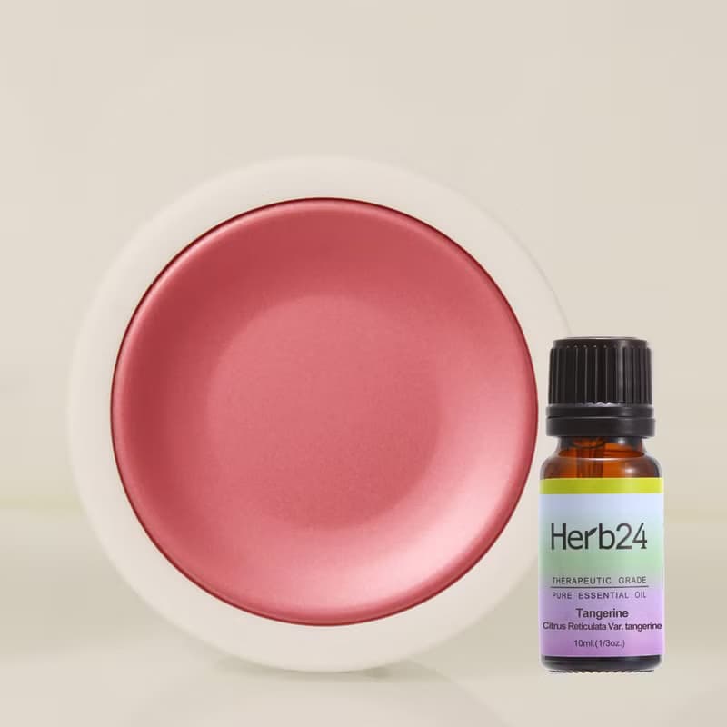 精油擴香組－粉色恆溫擴香器【贈】紅桔精油 10ml