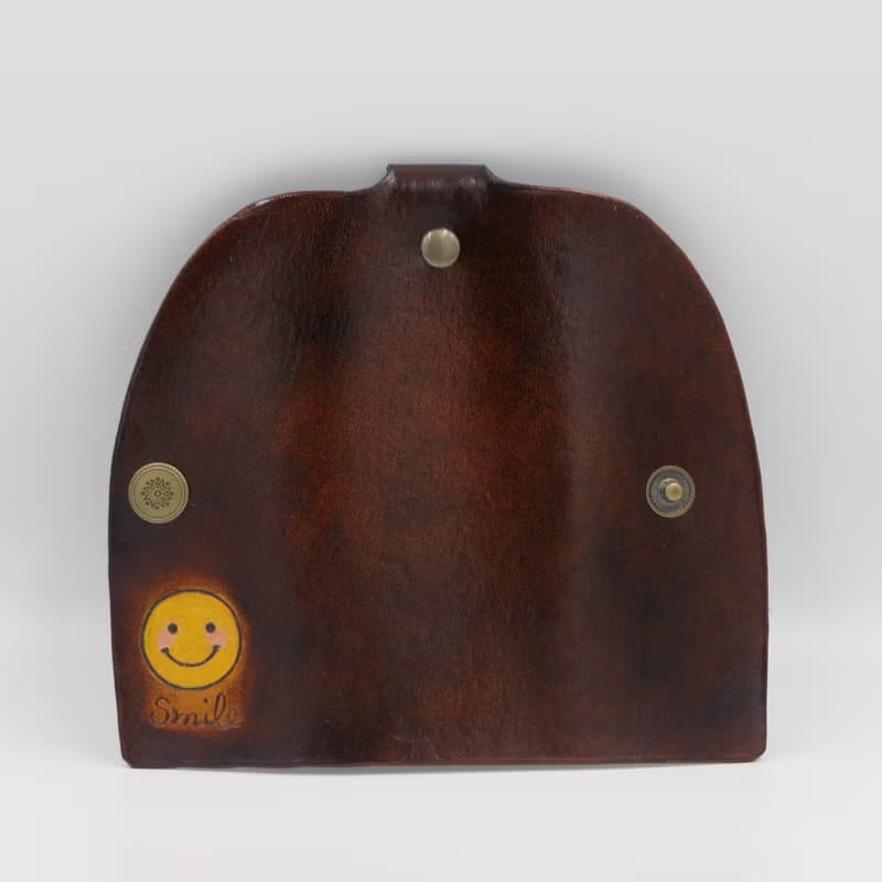 微笑手染簡約皮革鑰匙包