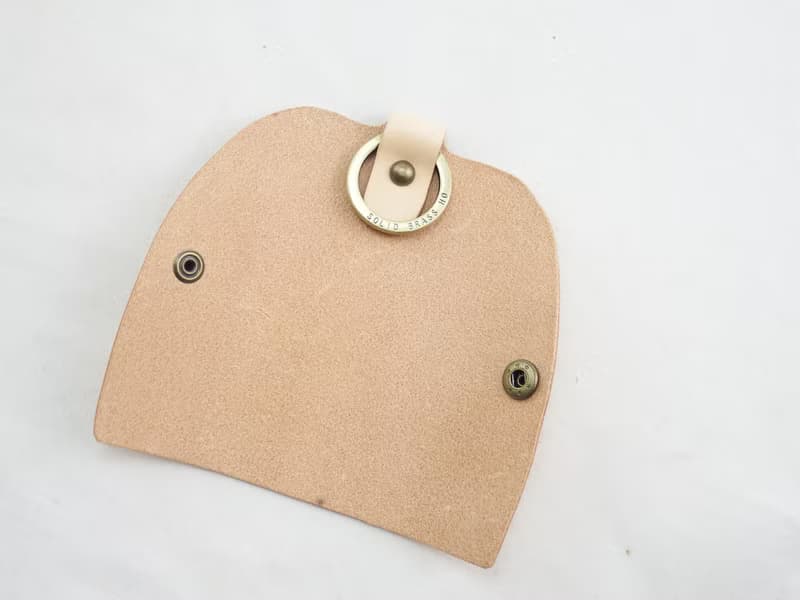 微笑手染簡約皮革鑰匙包