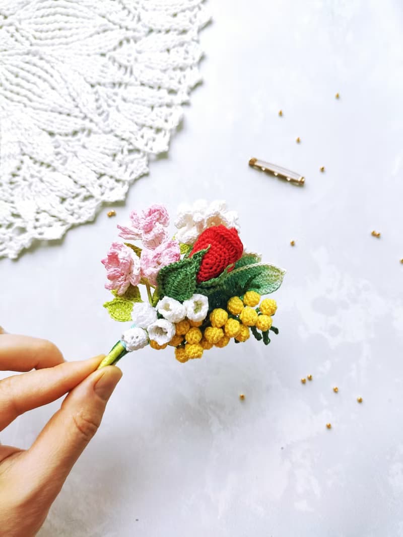 奧運鮮花胸針 奧運花花 奧運花束別針 鉤針胸針 北京奧運會